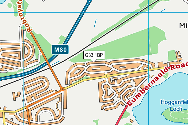 G33 1BP map - OS VectorMap District (Ordnance Survey)
