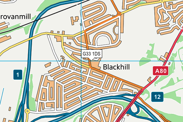G33 1DS map - OS VectorMap District (Ordnance Survey)