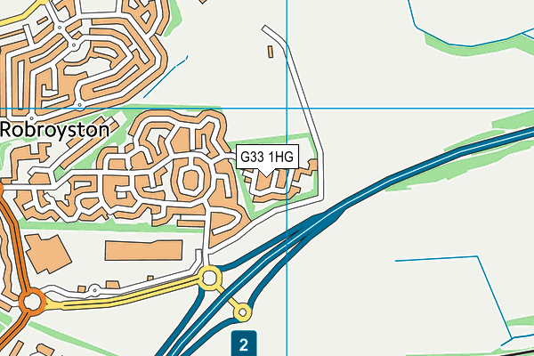 G33 1HG map - OS VectorMap District (Ordnance Survey)