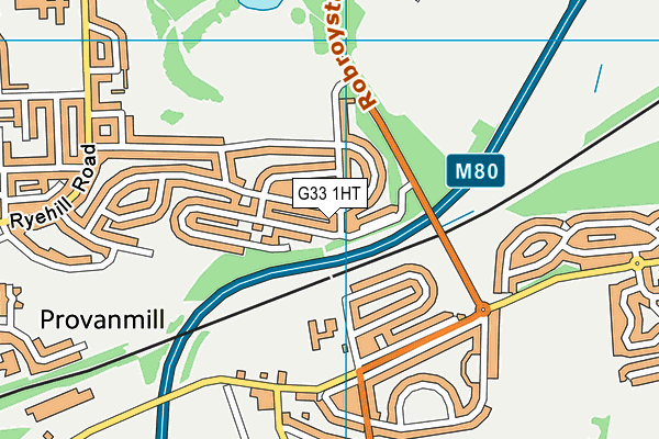 G33 1HT map - OS VectorMap District (Ordnance Survey)