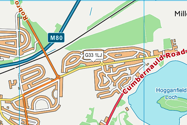 G33 1LJ map - OS VectorMap District (Ordnance Survey)