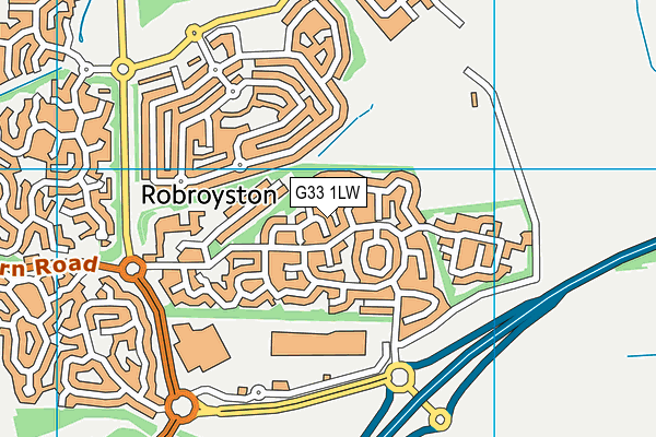 G33 1LW map - OS VectorMap District (Ordnance Survey)
