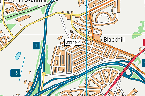 G33 1NP map - OS VectorMap District (Ordnance Survey)