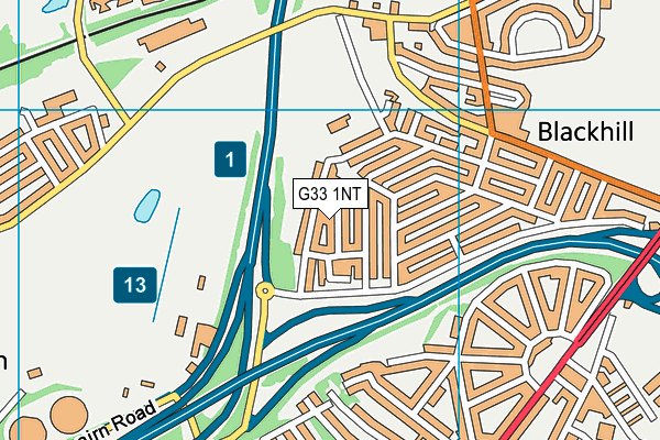 G33 1NT map - OS VectorMap District (Ordnance Survey)