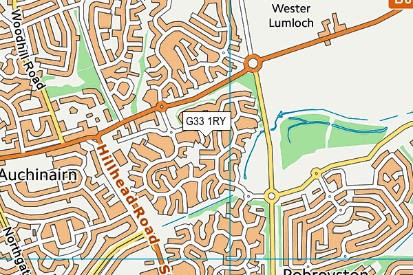 G33 1RY map - OS VectorMap District (Ordnance Survey)