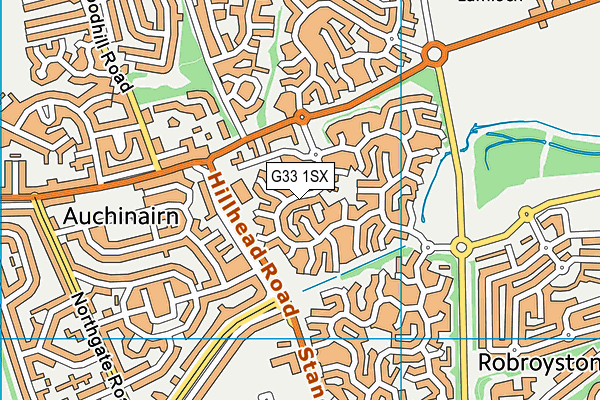 G33 1SX map - OS VectorMap District (Ordnance Survey)
