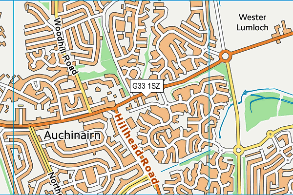 G33 1SZ map - OS VectorMap District (Ordnance Survey)