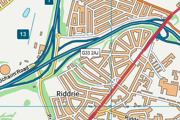 G33 2AJ map - OS VectorMap District (Ordnance Survey)