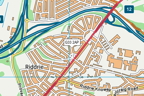 G33 2AP map - OS VectorMap District (Ordnance Survey)