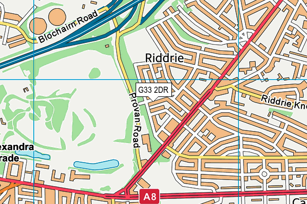 G33 2DR map - OS VectorMap District (Ordnance Survey)