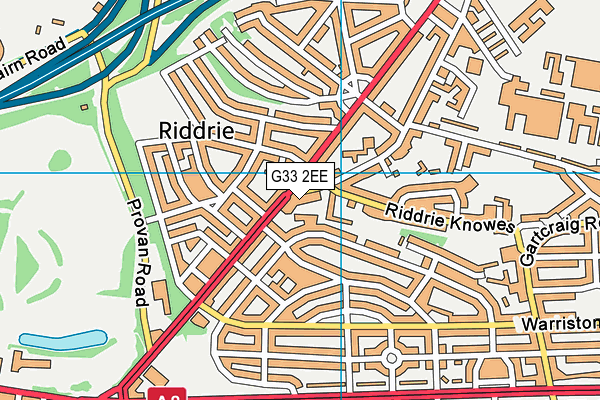 G33 2EE map - OS VectorMap District (Ordnance Survey)