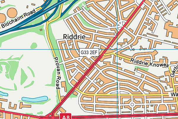 G33 2EF map - OS VectorMap District (Ordnance Survey)