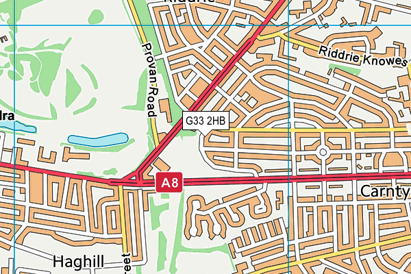 G33 2HB map - OS VectorMap District (Ordnance Survey)