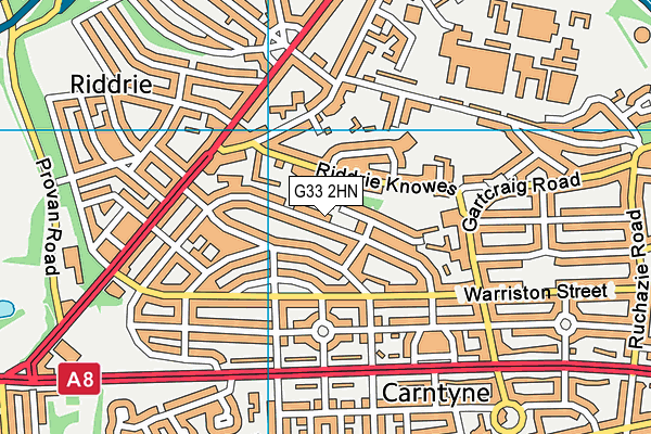 G33 2HN map - OS VectorMap District (Ordnance Survey)