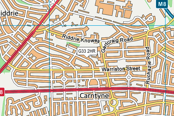 G33 2HR map - OS VectorMap District (Ordnance Survey)