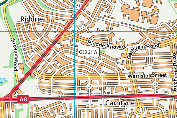 G33 2HW map - OS VectorMap District (Ordnance Survey)