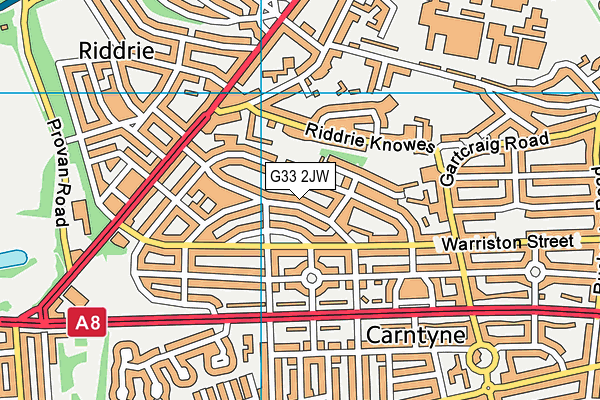 G33 2JW map - OS VectorMap District (Ordnance Survey)