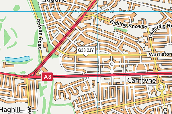 G33 2JY map - OS VectorMap District (Ordnance Survey)