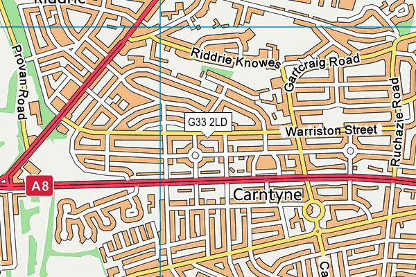 G33 2LD map - OS VectorMap District (Ordnance Survey)
