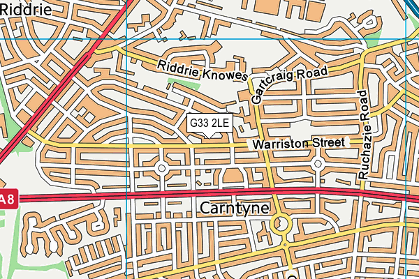 G33 2LE map - OS VectorMap District (Ordnance Survey)