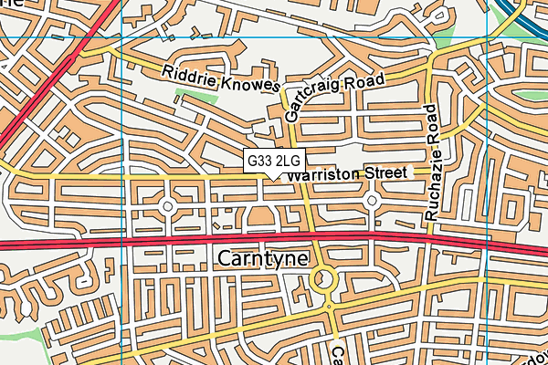 G33 2LG map - OS VectorMap District (Ordnance Survey)