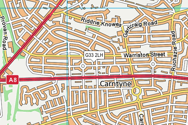 G33 2LH map - OS VectorMap District (Ordnance Survey)