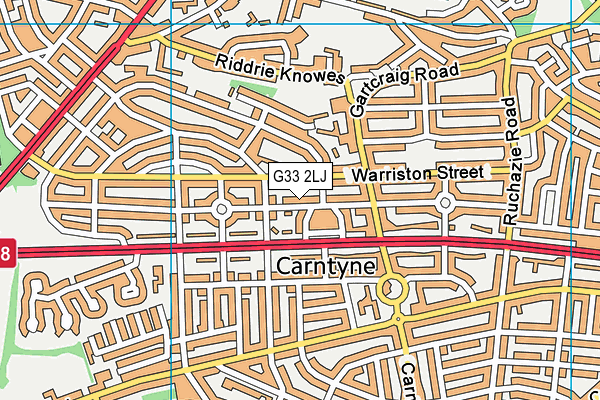 G33 2LJ map - OS VectorMap District (Ordnance Survey)