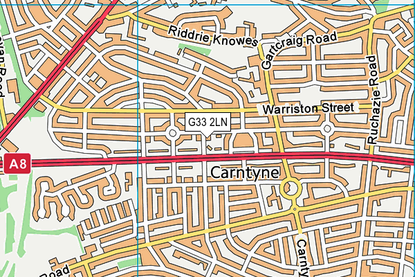 G33 2LN map - OS VectorMap District (Ordnance Survey)