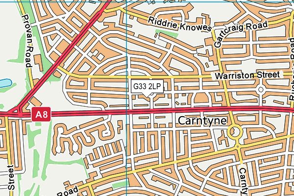 G33 2LP map - OS VectorMap District (Ordnance Survey)