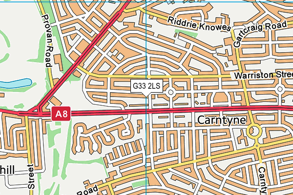 G33 2LS map - OS VectorMap District (Ordnance Survey)