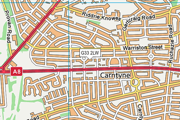 G33 2LW map - OS VectorMap District (Ordnance Survey)