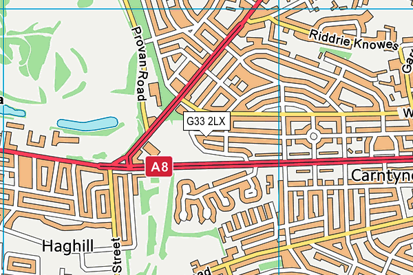 G33 2LX map - OS VectorMap District (Ordnance Survey)