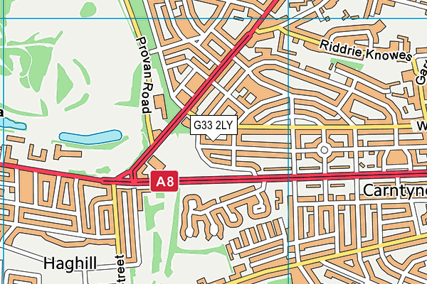 G33 2LY map - OS VectorMap District (Ordnance Survey)