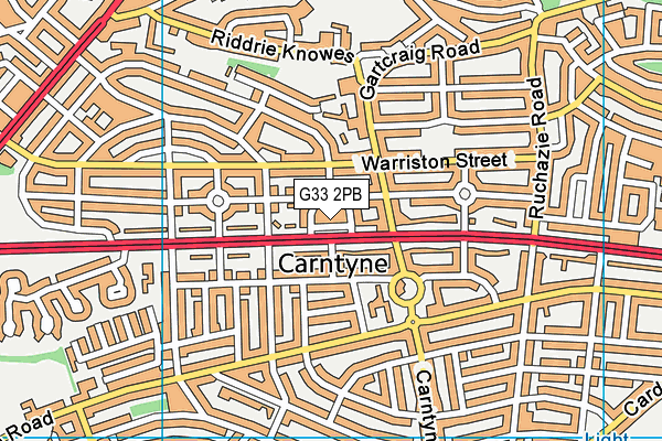 G33 2PB map - OS VectorMap District (Ordnance Survey)