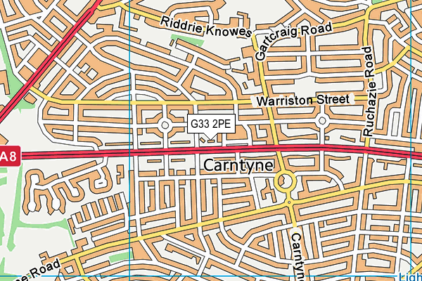 G33 2PE map - OS VectorMap District (Ordnance Survey)