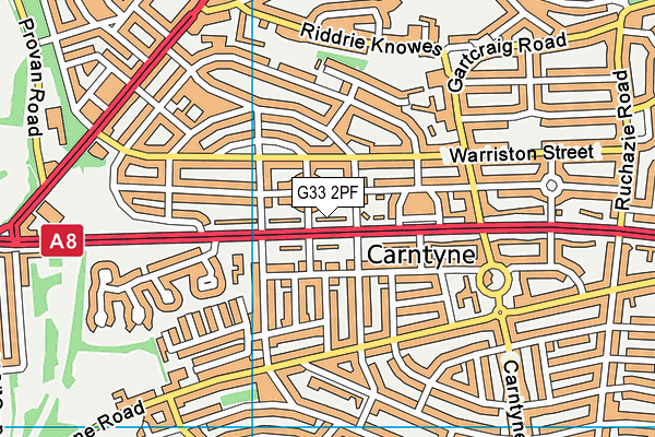 G33 2PF map - OS VectorMap District (Ordnance Survey)