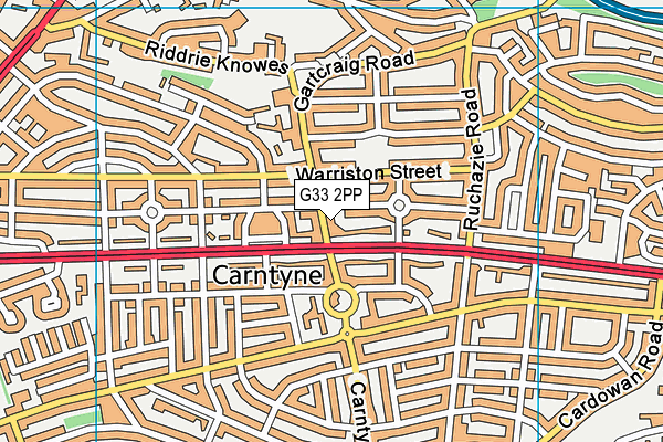 G33 2PP map - OS VectorMap District (Ordnance Survey)