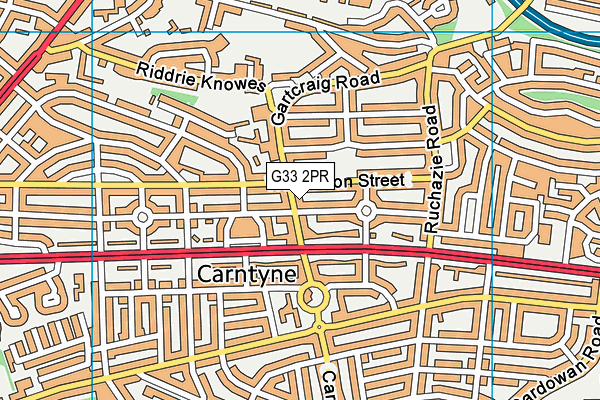 G33 2PR map - OS VectorMap District (Ordnance Survey)