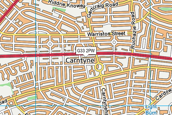 G33 2PW map - OS VectorMap District (Ordnance Survey)