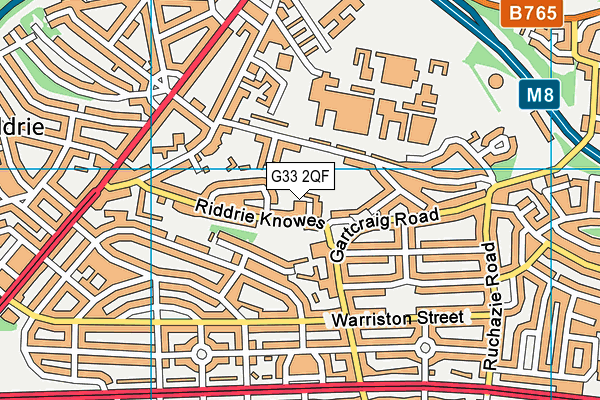 G33 2QF map - OS VectorMap District (Ordnance Survey)
