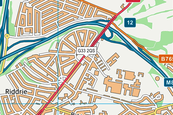 G33 2QS map - OS VectorMap District (Ordnance Survey)