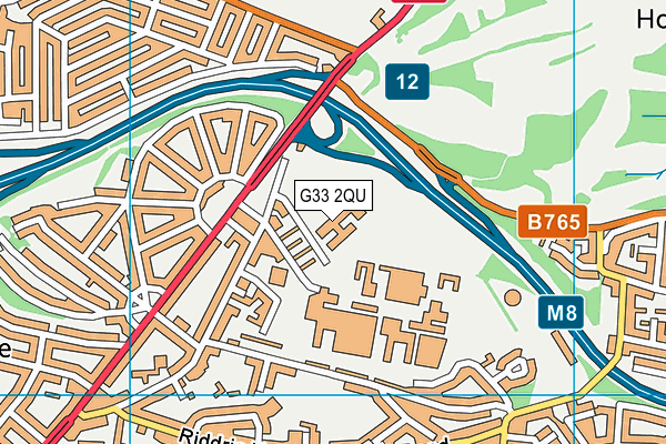 G33 2QU map - OS VectorMap District (Ordnance Survey)