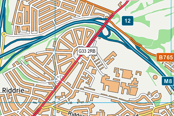 G33 2RB map - OS VectorMap District (Ordnance Survey)