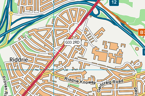 G33 2RD map - OS VectorMap District (Ordnance Survey)