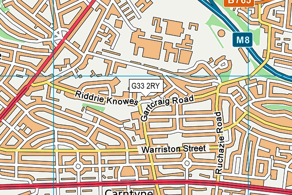 G33 2RY map - OS VectorMap District (Ordnance Survey)