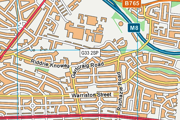 G33 2SP map - OS VectorMap District (Ordnance Survey)