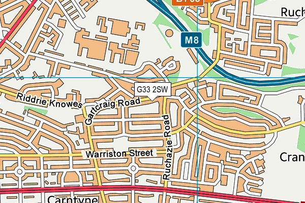 G33 2SW map - OS VectorMap District (Ordnance Survey)