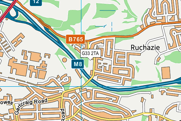 G33 2TA map - OS VectorMap District (Ordnance Survey)