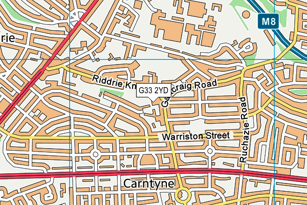 G33 2YD map - OS VectorMap District (Ordnance Survey)