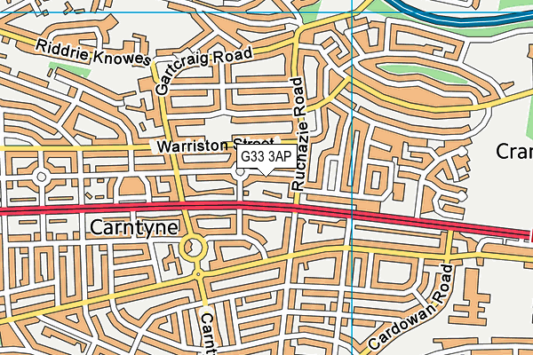 G33 3AP map - OS VectorMap District (Ordnance Survey)